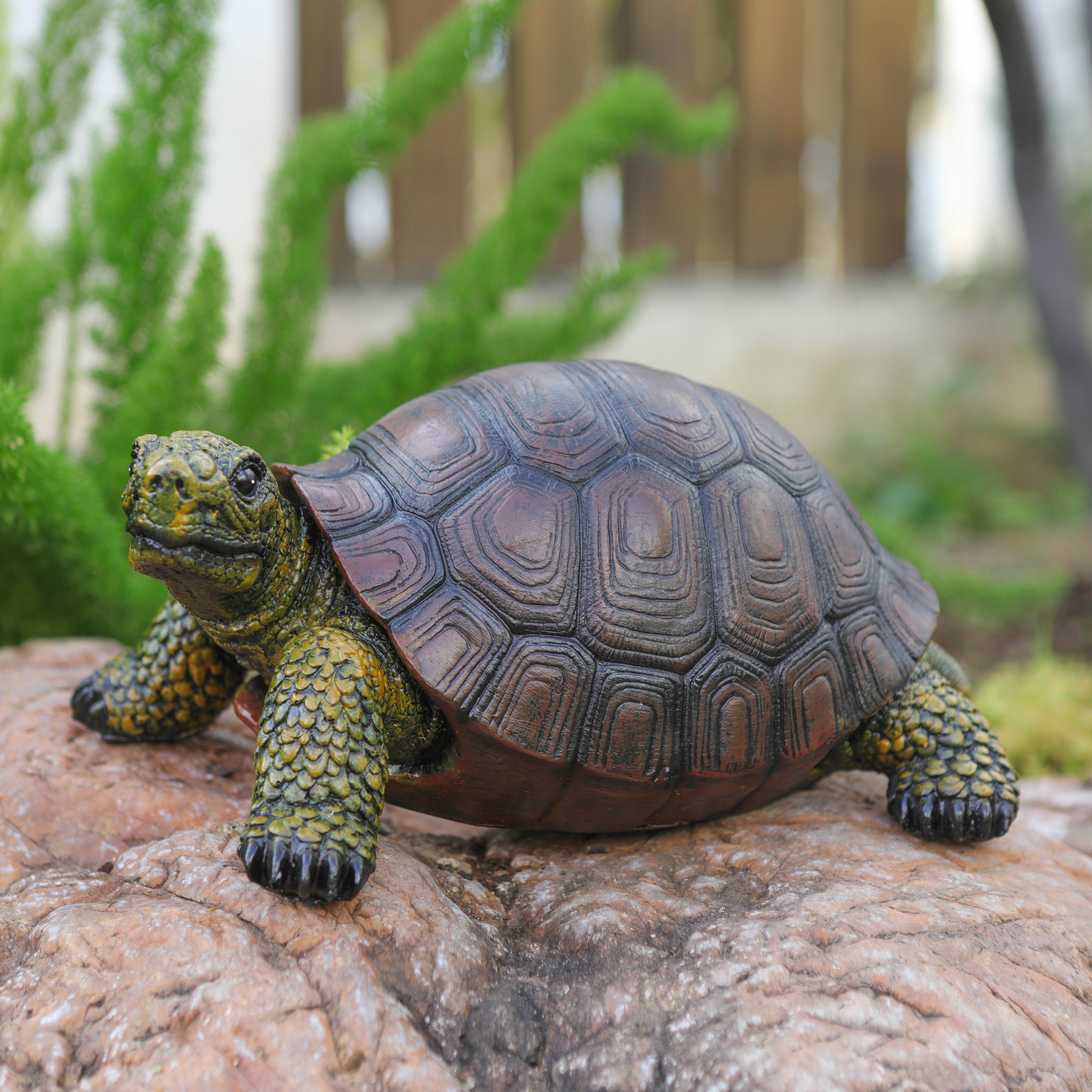 

1pc Simulation Turtle Statue Ornament, 12.6-inch Long Animal Model Ornament, Decorated With Resin Crafts, Suitable For Placement In Gardens, Courtyards, Parks, And By The Pool, A Holiday Gift Who