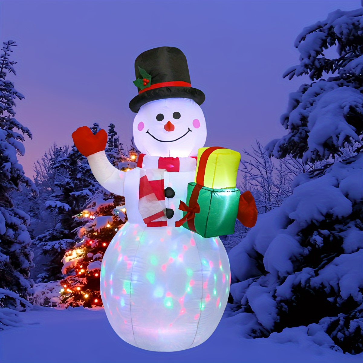 

5 Ft Inflatable Snowman , Freestanding Polyester Christmas Decoration, Air Blown, , Us , For , , Decor