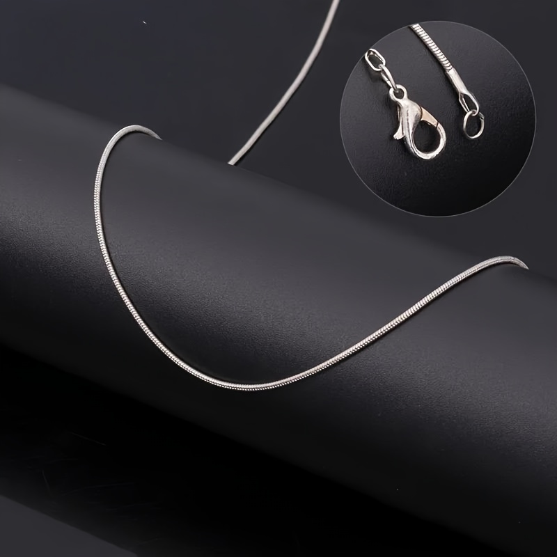 E-shop Halskette mit Schlangenkette aus 316L Edelstahl für Herren Damen, minimalistische runde Schlangenknochenkette, anlauffreie silberne Kette,