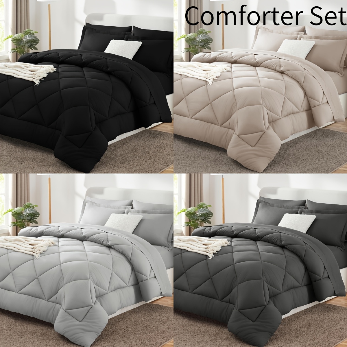 3pcs Quilt 260G High Weight Quilt Set Super Soft Bedding Set + 2 Pillowcases for Winter Warmth