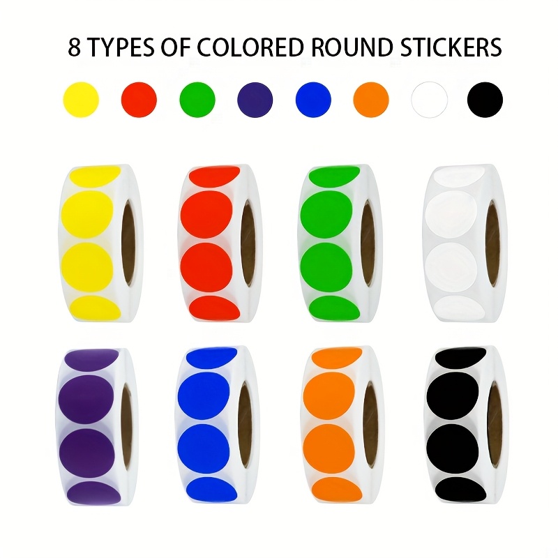 1 Inch Stickers 1500 PCS 1/2 Inch Fluorescent Green Dot Stickers ...