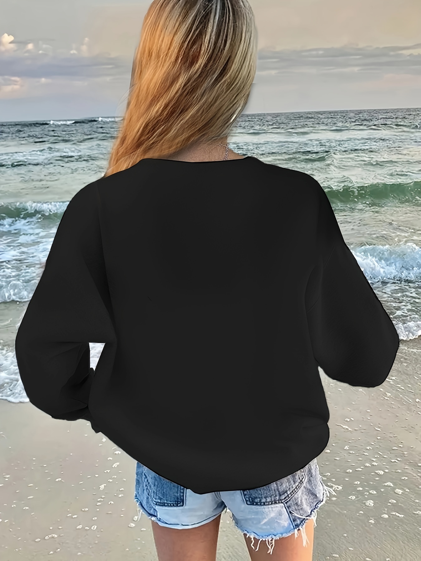 kreativ bokstav e mönstertryck tröja och elastisk - Temu Sweden, image size:800x1067