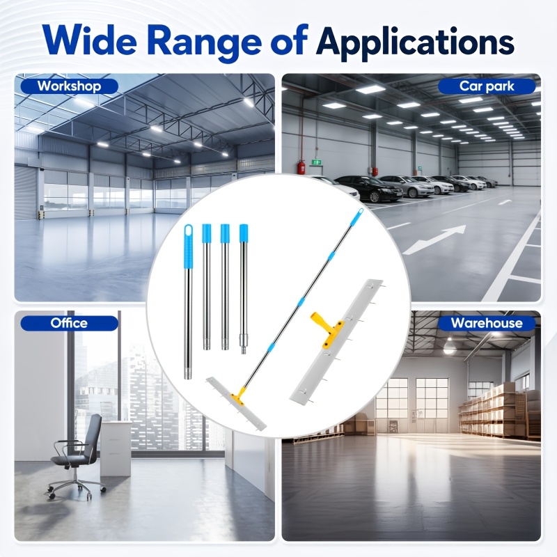 Image of 61cm Pin Level For Screeds, Adjustable Teeth (1-3cm) For 20-50mm Thick Stainless Steel Floor Rake With Extension Poles