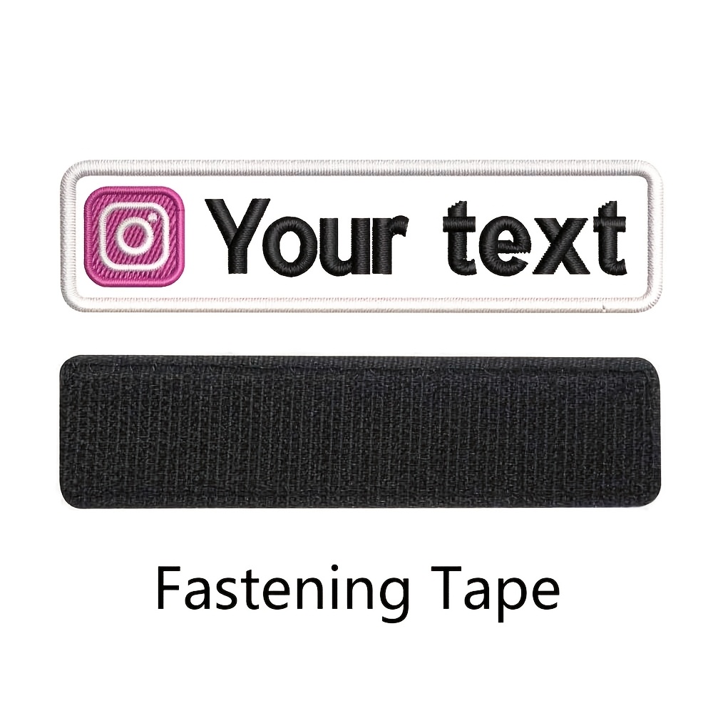 TEMU 1pc Custom Name Patch, Personalized Ins Logo Embroidered Name Badge With Hook Loop Backing