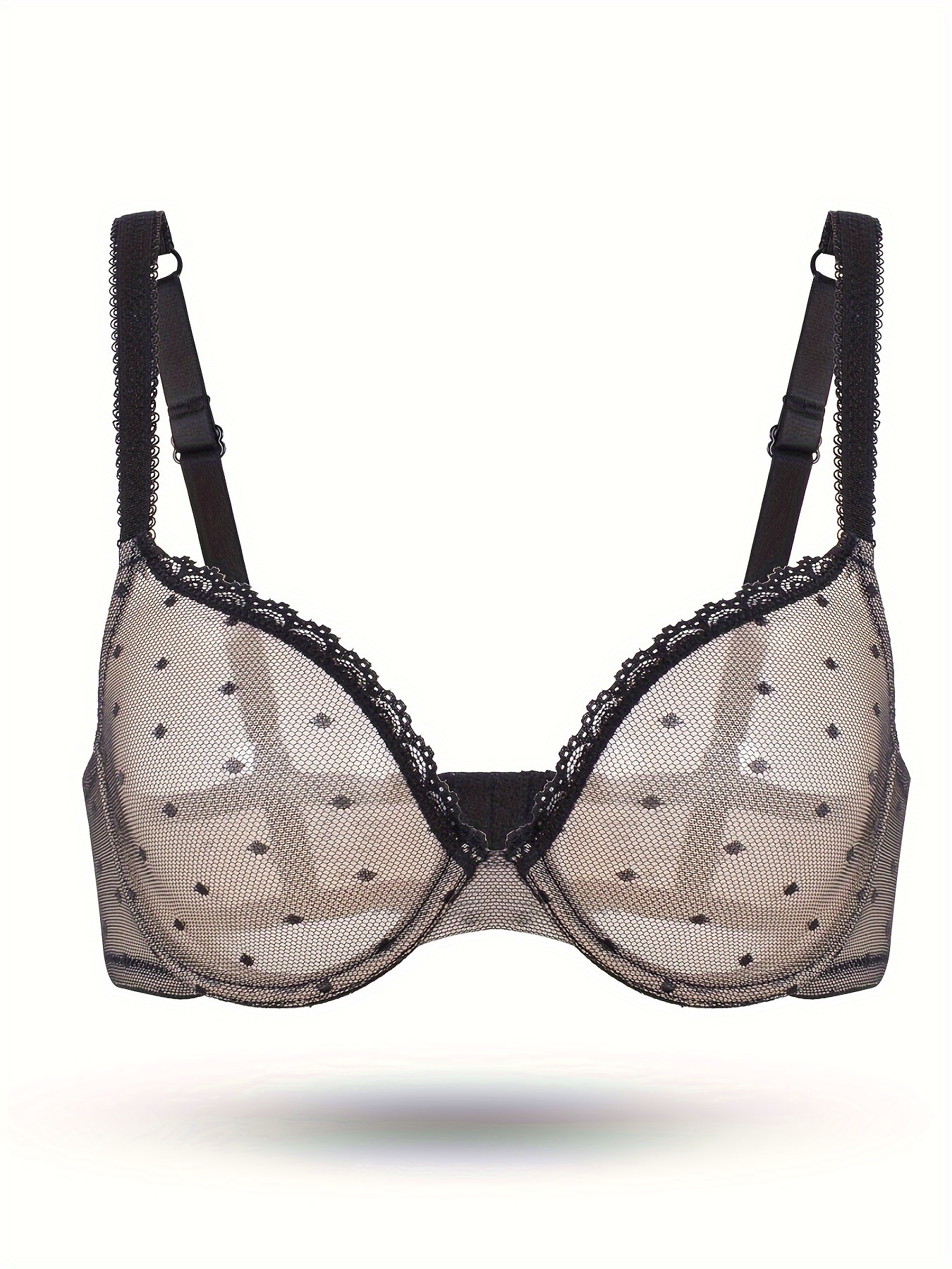 Dotted Mesh Push-Up Bra