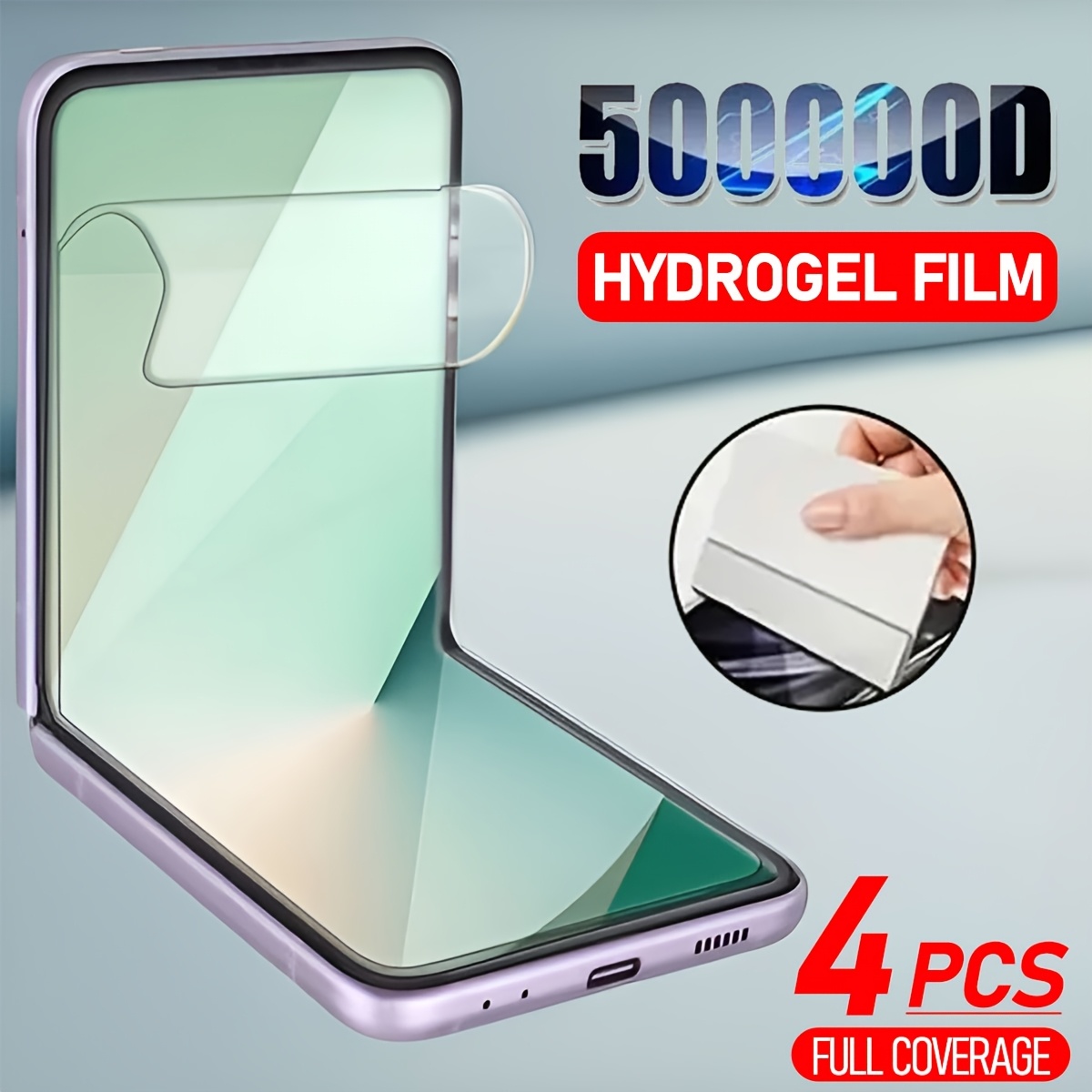 TEMU 4 Piezas de Película Transparente Hidrogel Compatible con for Samsung Galaxy Z Flip 7, 6, 5, 4, 3 5G / , Flip6, Flip5, Flip4, Flip3 - Flexible