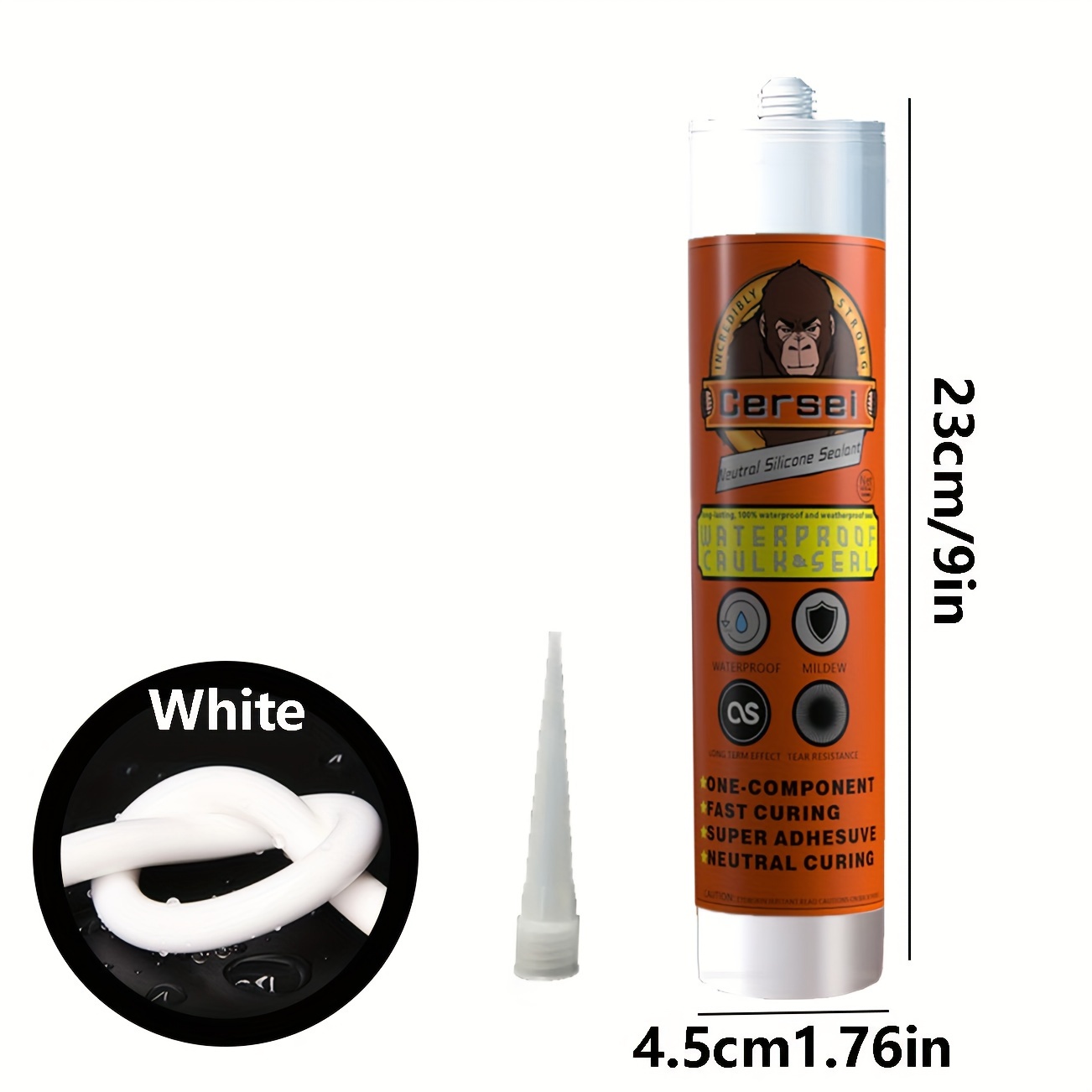 1pc 300ml White Silicone Caulk For Tub, Window, Door, Sink Waterproof