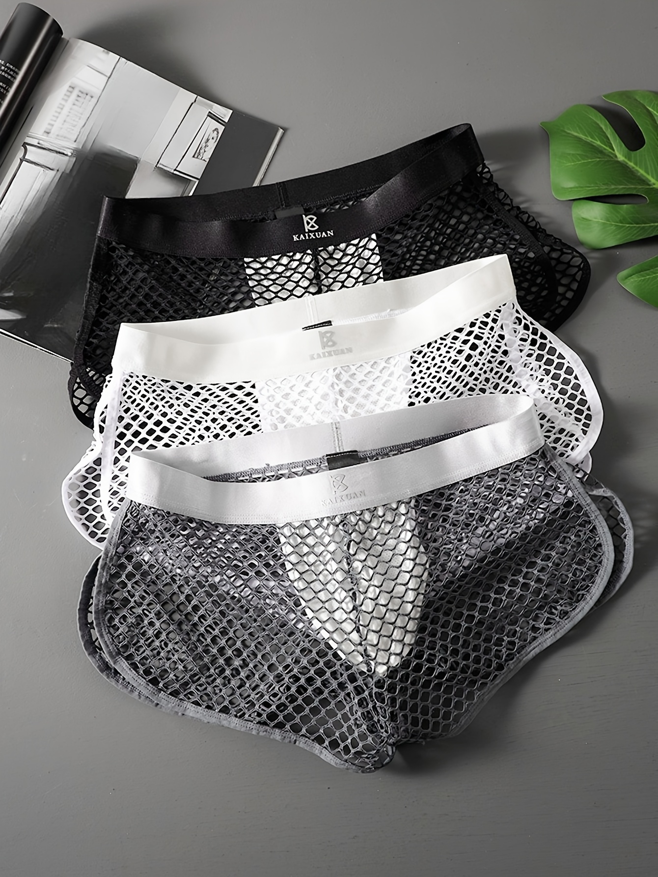 Men's See-through Mesh Boxer Briefs – Swimwear Trunks Shorts, Casual Polyester Underwear