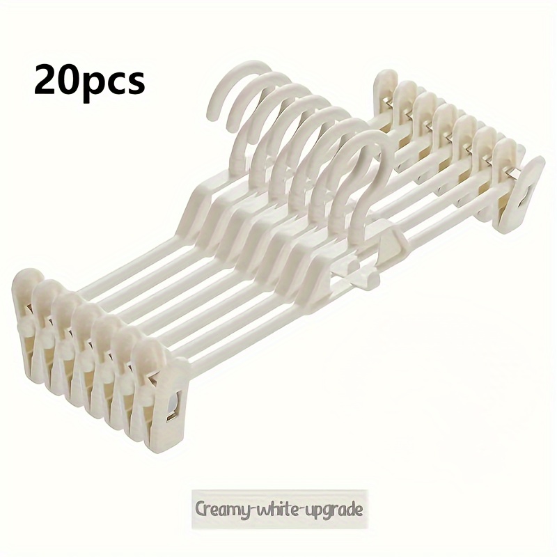 TEMU 10/20pcs -saving - Clothes Hangers, Wardrobe Organizer, Thick Plastic Pants And Skirt Hangers Zinc Alloy , Painted