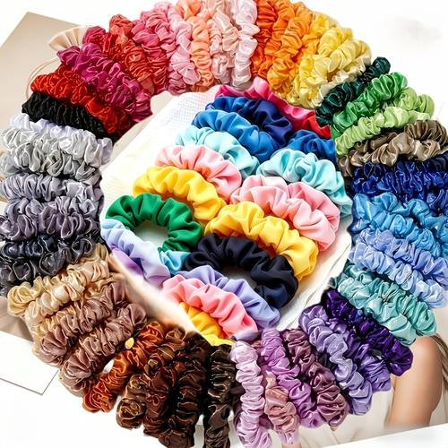 34pcs fashionable and elegant satin texture hair circle hair band random exquisite multi color hair band suitable for womens daily use parties weddings mothers day and other occasions hair band headband hair circle