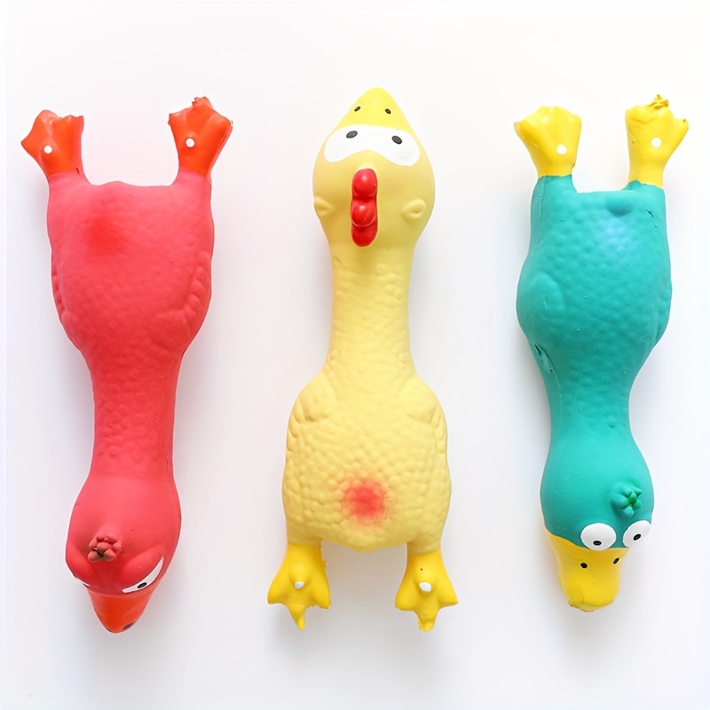 

1pc Screaming Chicken Design Dog Chew Toys, Tough Squeaky Dog Grinding Teeth Toys