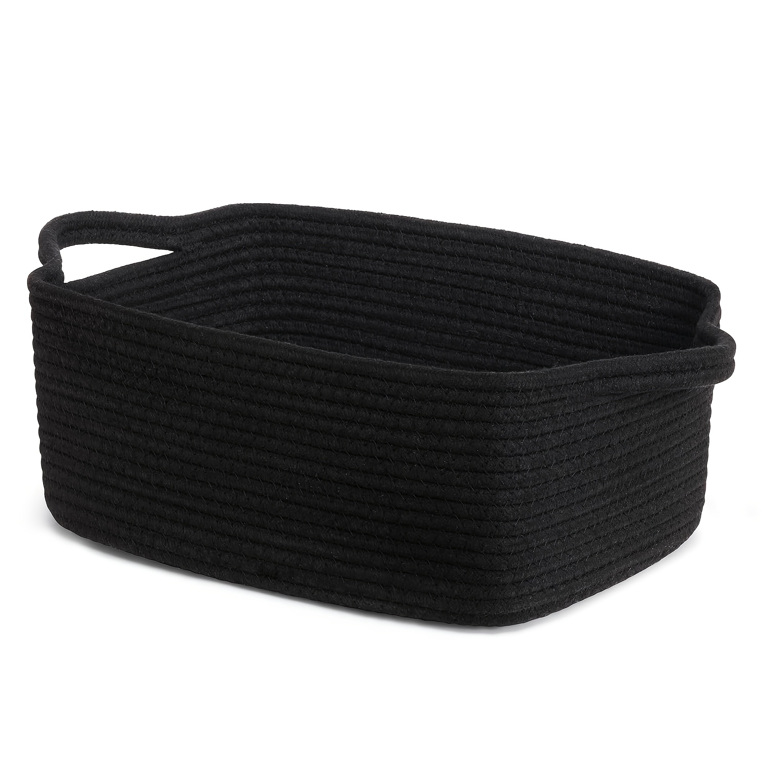 Image of 1pc Gift Storage Basket, Cute Woven Basket With Handles, Small Decorative Woven Basket For Bathroom, 13 X 9.75 X 5 Inches, For Home Storage And Decoration, Living Room Storage, Shelf Baskets