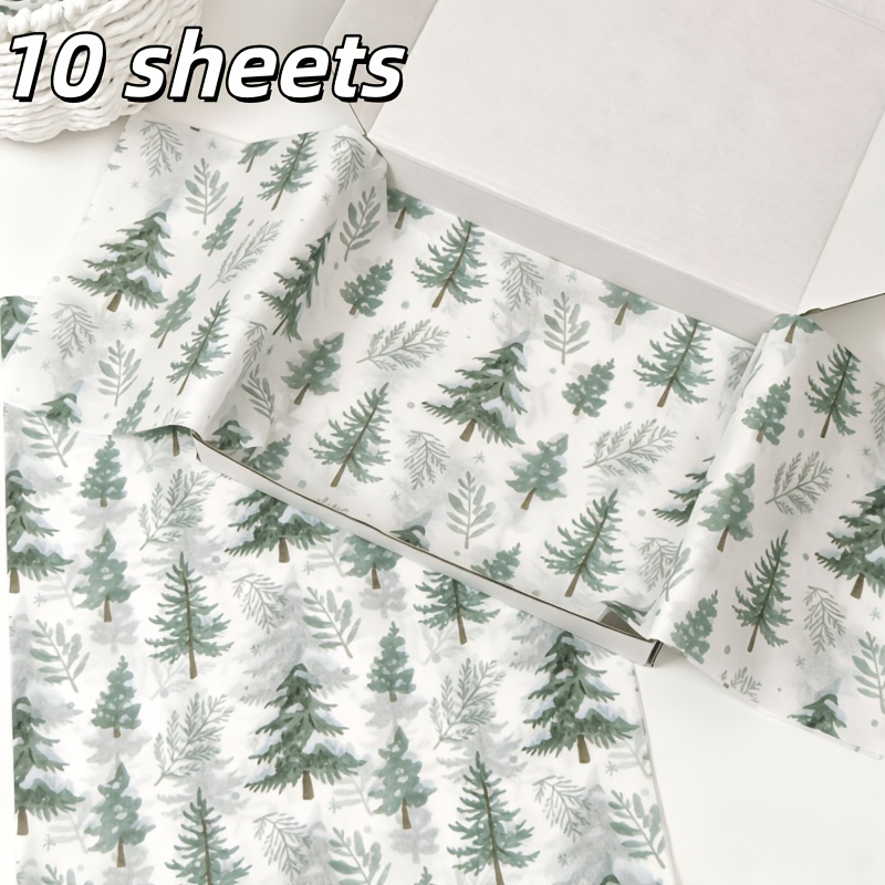 TEMU Papier fin à motif de sapin de Noël sur le thème de , papier d'emballage cadeau 20*14 pouces, convient pour les décorations de Noël, ,