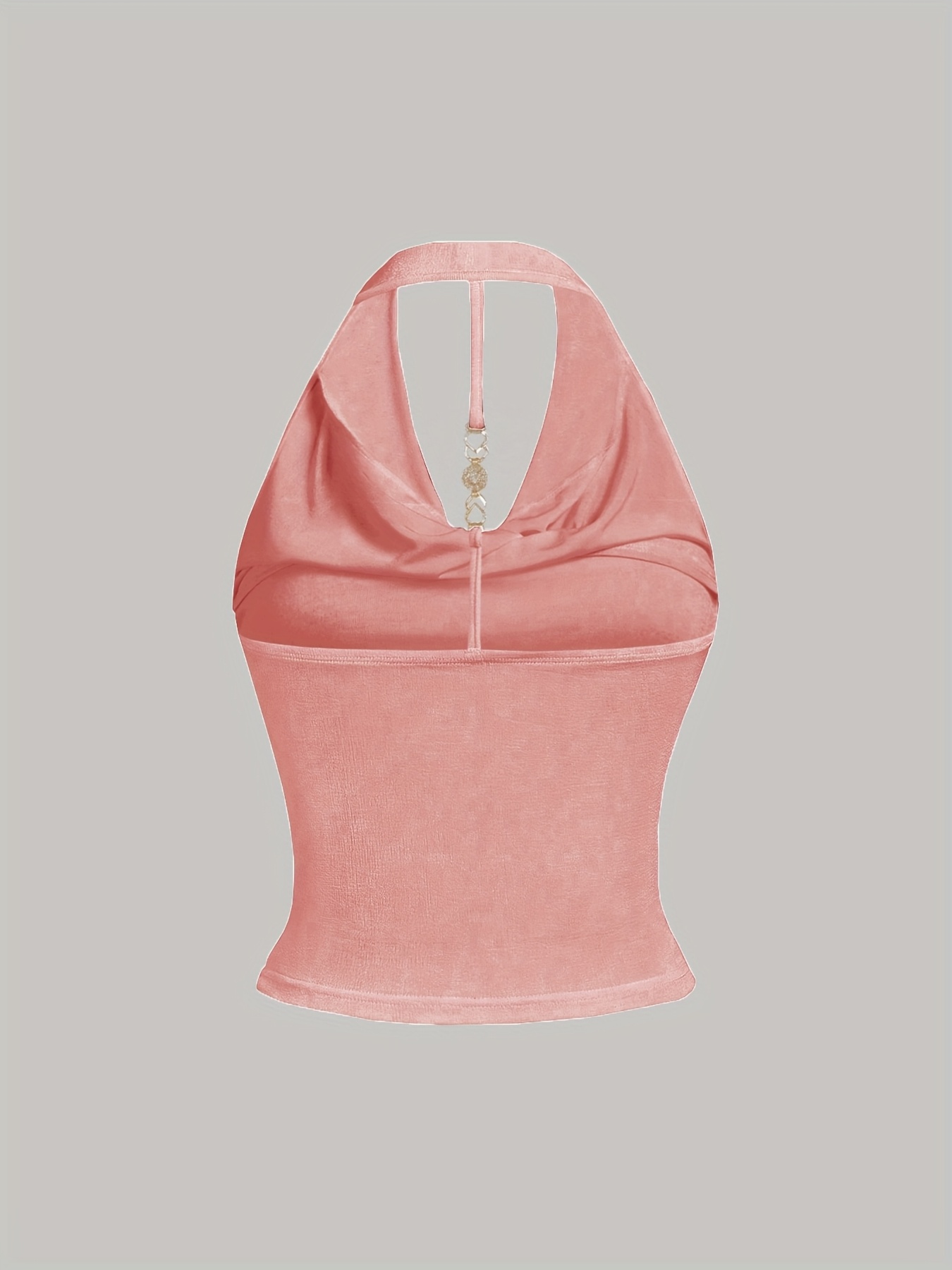 Women's Sexy Halter Neck Sleeveless Top - Semi-Sheer Stretchy Slim Fit Backless Shirt, Vibrant Yellow Solid Color, Machine Washable for Casual & Evening Outfits, Evening Wear, Backless Design, Sensual Apparel, Semitransparent Material