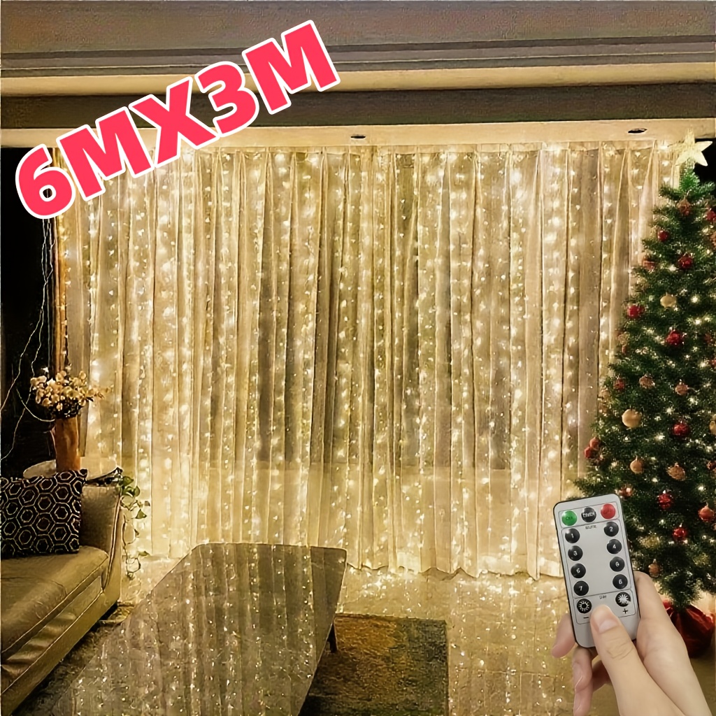 item picture 600 led usb curtain string lights   lighting suitable for parties weddings christmas halloween bedroom and living room ambient decoration