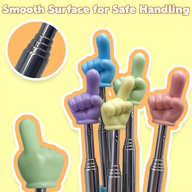 1pc Extendable Finger Pointer - Colorful Pink, Foldable Index finger Guide for Easy Reading, Ideal for Classroom and Home Use, Durable Stainless Steel