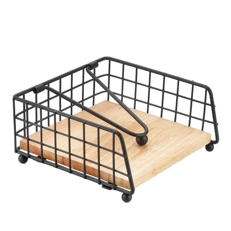 E-shop Quadratischer Serviettenhalter, Papier-Tokin-Halter aus Holz, Vertikaler Servietten-Spender, Kreativer Papier-Tokin-Halter, Dekorative