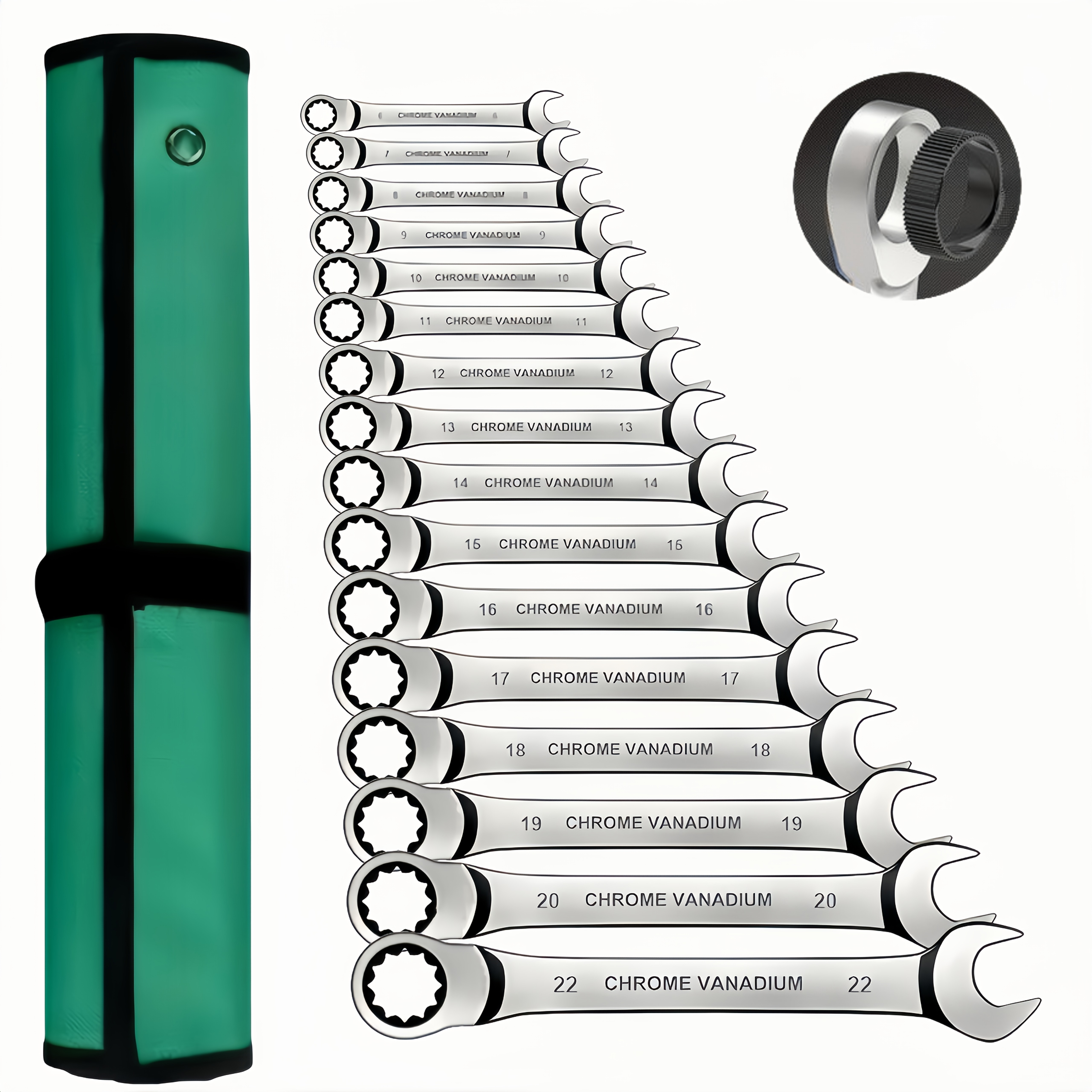 

12- Set, 6-17mm, Steel, Non-adjustable, Mechanical , Included,