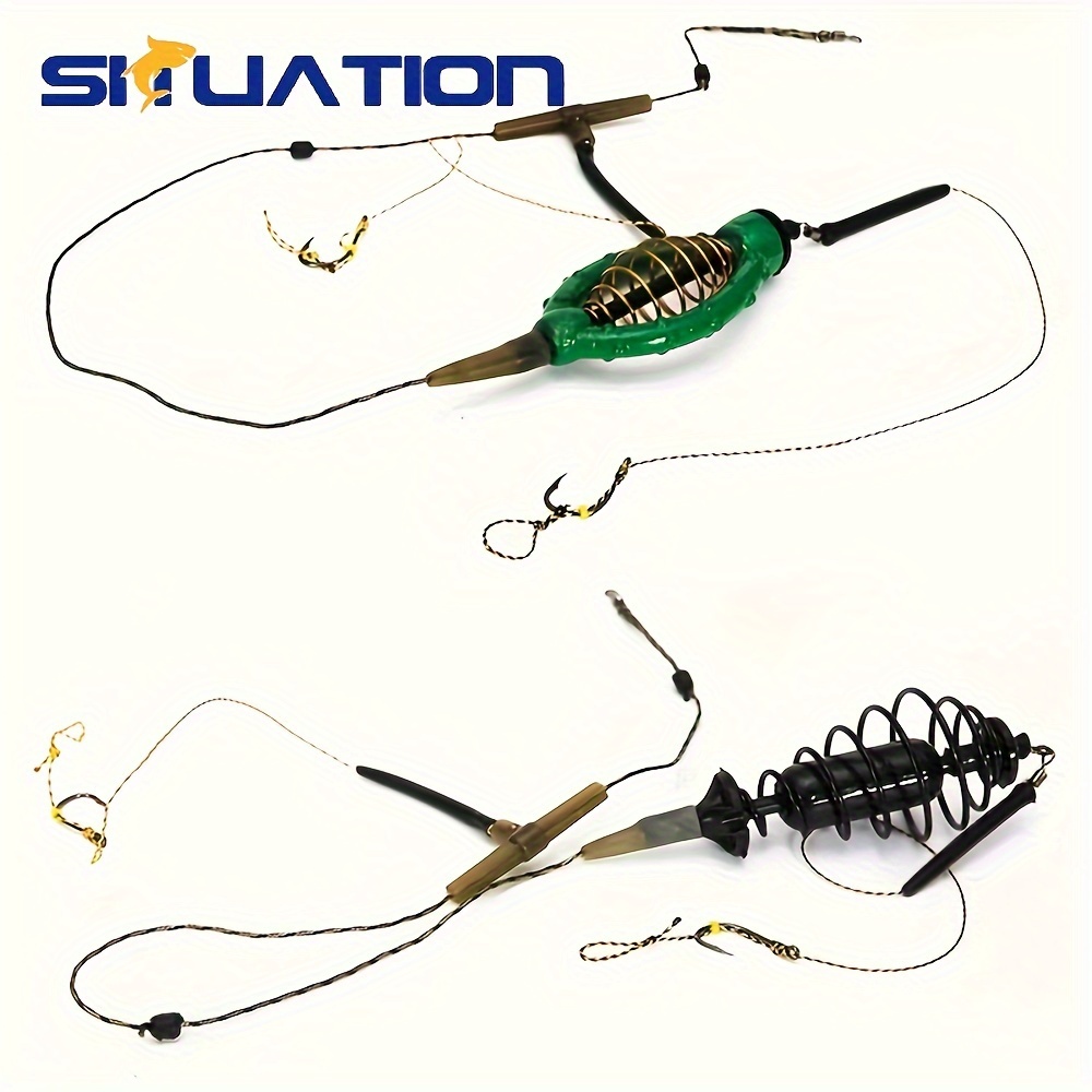 

1pc Hair Rig, Spring Bait Feeder With Sharp Hook, Carp Fishing Accessory