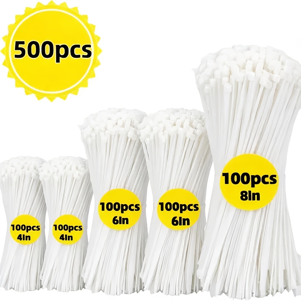 TEMU Juego de 500 de nailon duraderas, autoblocantes y ajustables, antideslizantes, tamaños 100/150/200 mm, organizadores de cables, ideales para