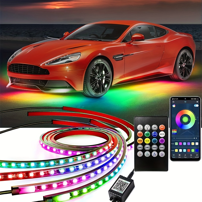 

Underglow Kit For Car, Rgb-ic Under Car Lights With Dancing And 213 Scene , 16 Million Colors, Car Underglow Lights With App And Remote Control, Led Lights For All Cars