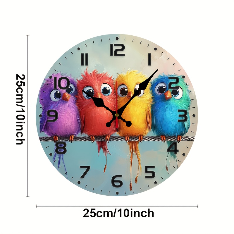TEMU Horloge murale ronde silencieuse en placage de bois de 10 pouces - Piles non incluses - pour , à coucher, - Esthétique et , de air, cadeau ,