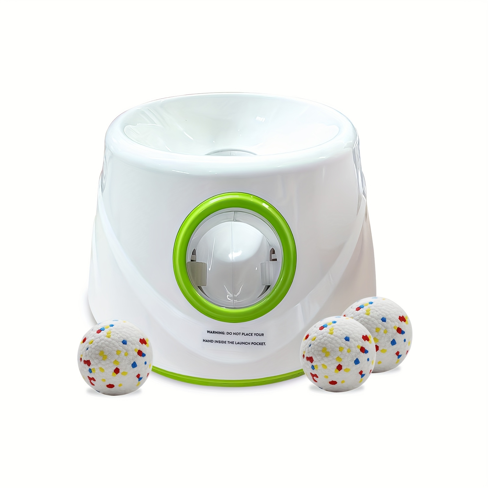 TEMU Automatic Dog Ball Launcher, 3 Adjustable Distances (6m/10m/14m), Includes Balls (2.3in), Rechargeable Interactive For Small & Medium Dogs,