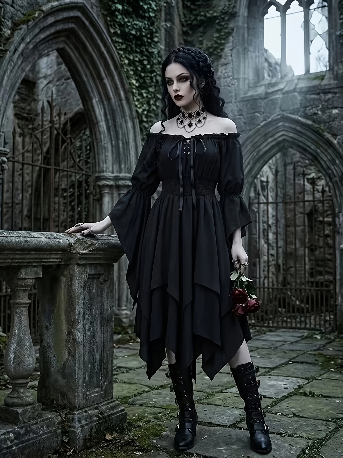 gothic long dress sold on Temu United States