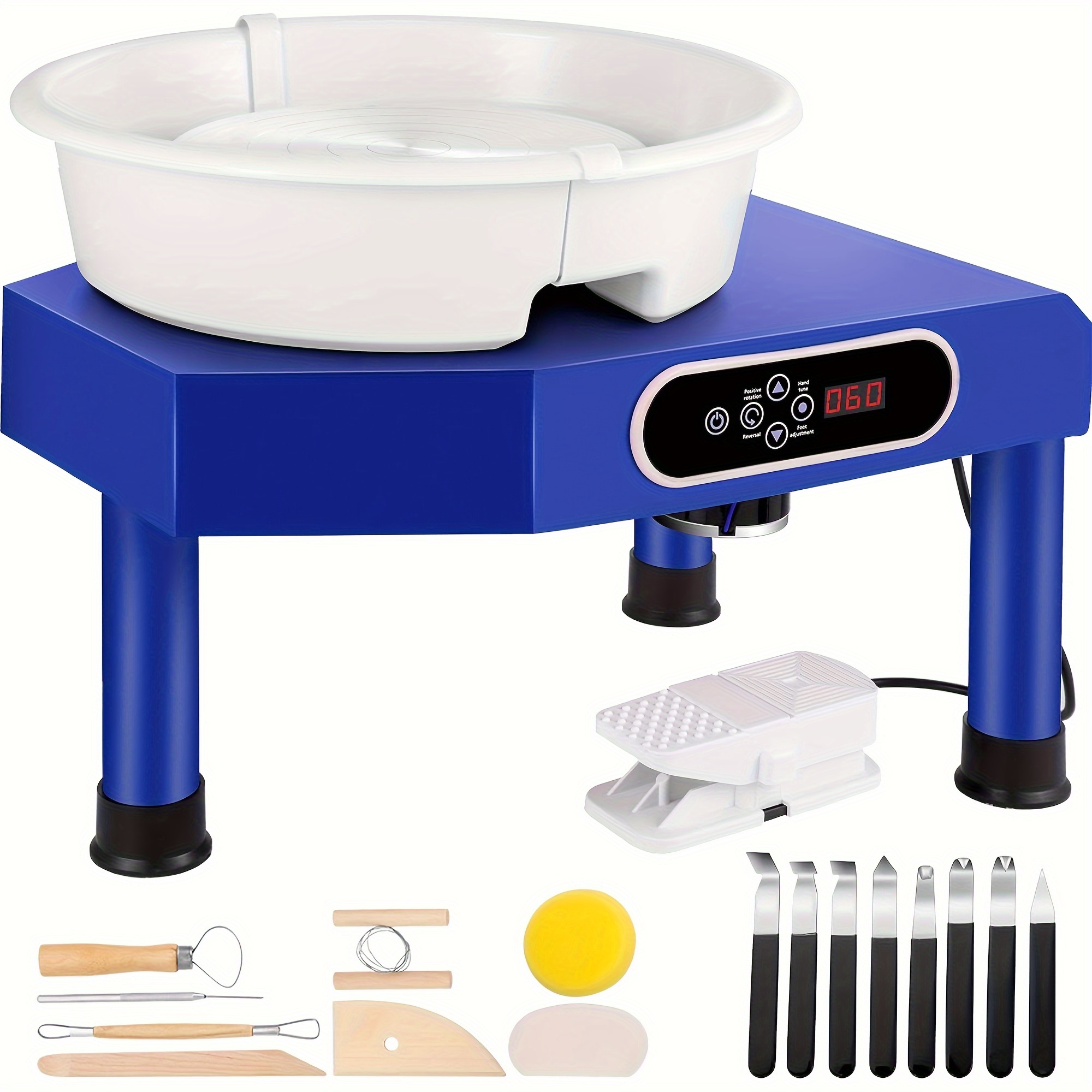 

Pottery Wheel, Pottery Forming Machine 9.8" Lcd Touch Screen, 350w Ceramic Pottery Electric Diy Clay Sculpting Tools, Foot Pedal & Detachable Abs Basin For Adults And Beginners Art Craft