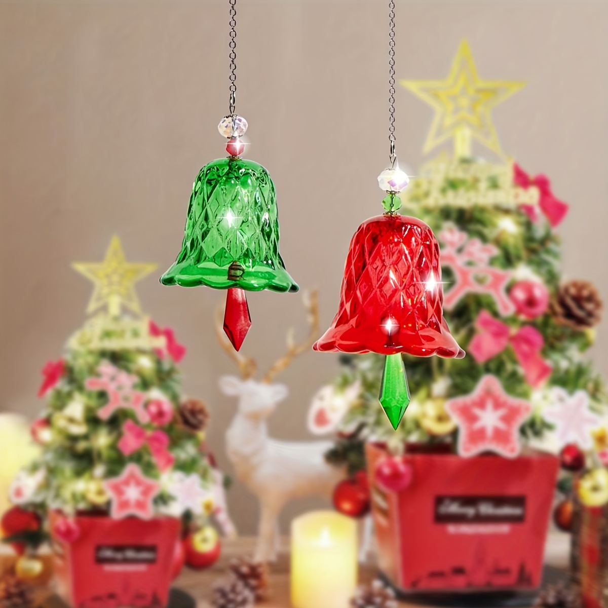 

1pc Sparkling Crystal Wind Chimes Pendant - Vibrant Glass Wall Clocks With Exquisite Design - Window Decorations, Holiday , And Christmas Tree Decorations