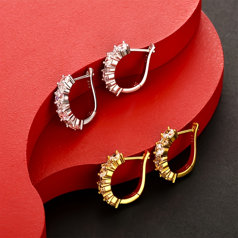 925 Silver Women'S Moissanite Earrings, High-End Luxurious Jewelry, Elegant And Sexy, Trendy Fashion, Perfect for Christmas, Valentine'S Day, Holiday Gifts, And Birthday Presents, Comes with Exquisite Gift Packaging.