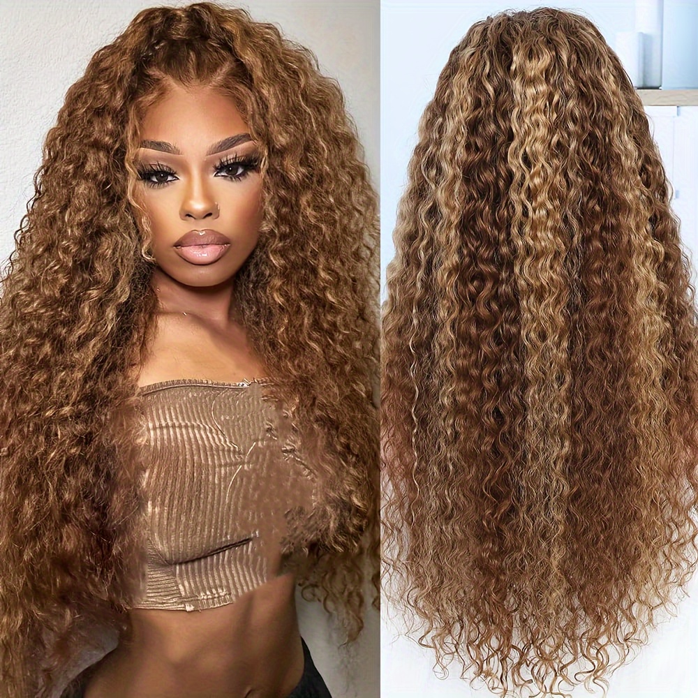 

Honey Blonde Hd Lace Front Wig Human Hair 180 Density Water Wave Ombre 4/27 Highlight 13x4 Full Lace Front Wigs Human Hair Pre Plucked