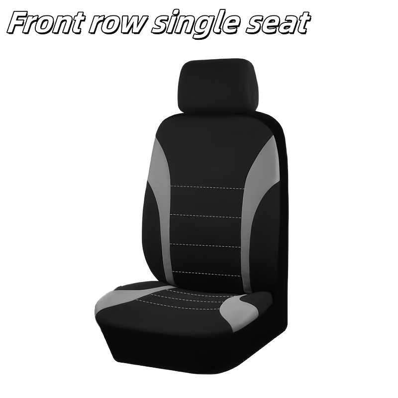 TEMU Fashionable Car Seat Covers - Front Single Seat, Material, Scratch-resistant & Durable, In Gray, Black, Beige, Blue, Red, Pink, Purple -