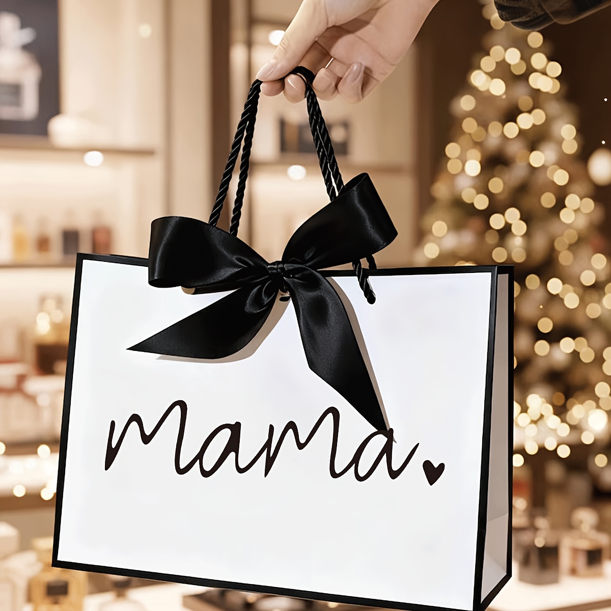 E-shop Geschenk für Sie/Ihn . Tragetasche mit „Mama“-Buchstaben-Aufdruck, einzigartige Mama-Geschenk-Einkaufstasche, leichte & faltbare