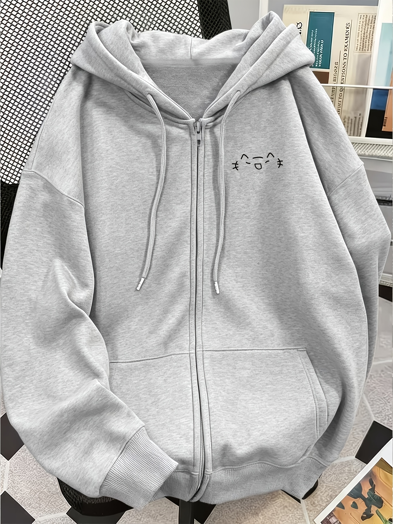 Women's Fleece Lined Hooded Zip-Up Sweatshirt Jacket