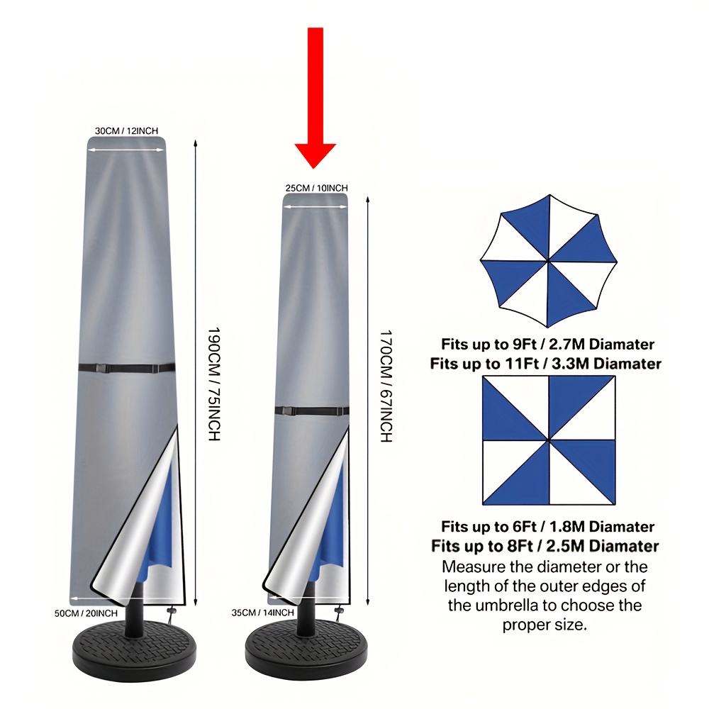TEMU Cubierta parasol para patio exterior, cubierta parasol
