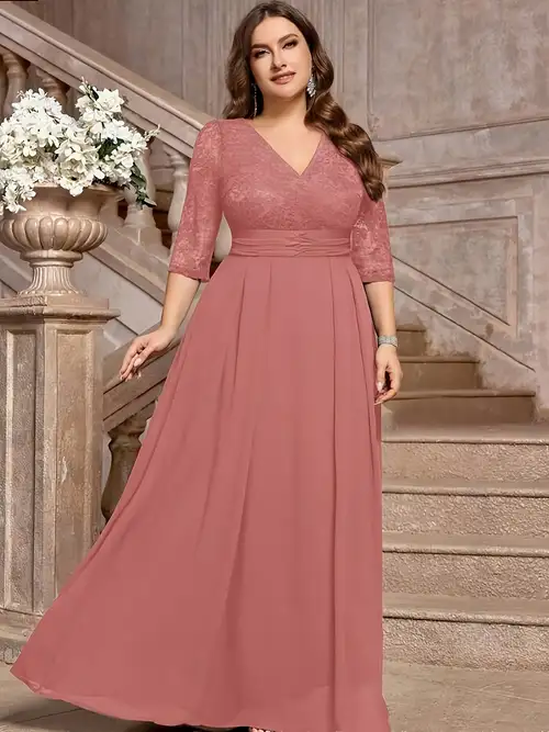 temu party dresses DP021225 New Stylish Lace Women'S Long Formal Evening Dress Gorgeous Elegant * Dress * High Waist Prom Elegant Dress Women'S Long Dress Christmas Dress Christmas Dress Birthday Graduation Party Travel