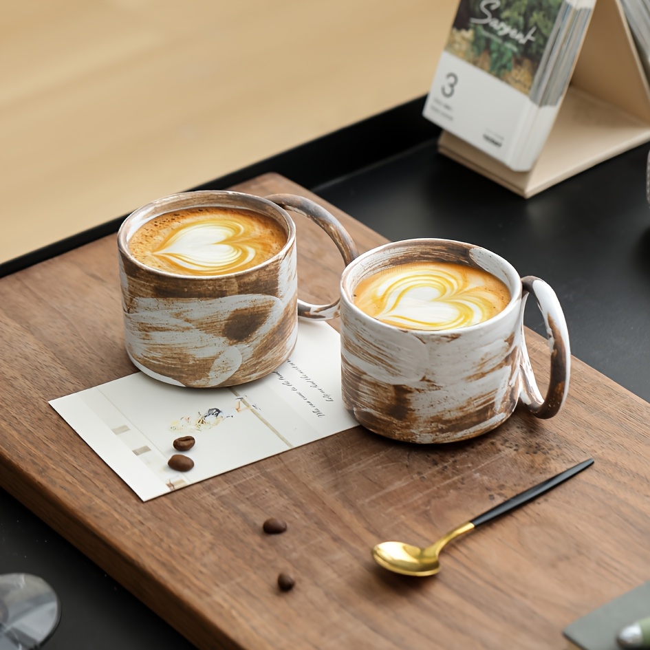4pcs set creative geometric theme vintage ceramic coffee - Temu Italy