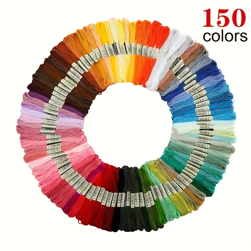 TEMU 24/50/100/150pcs Colorful Embroidery Thread Stitch Thread Sewing Thread Embroidery Teeth Thread Kit Diy Sewing Thread
