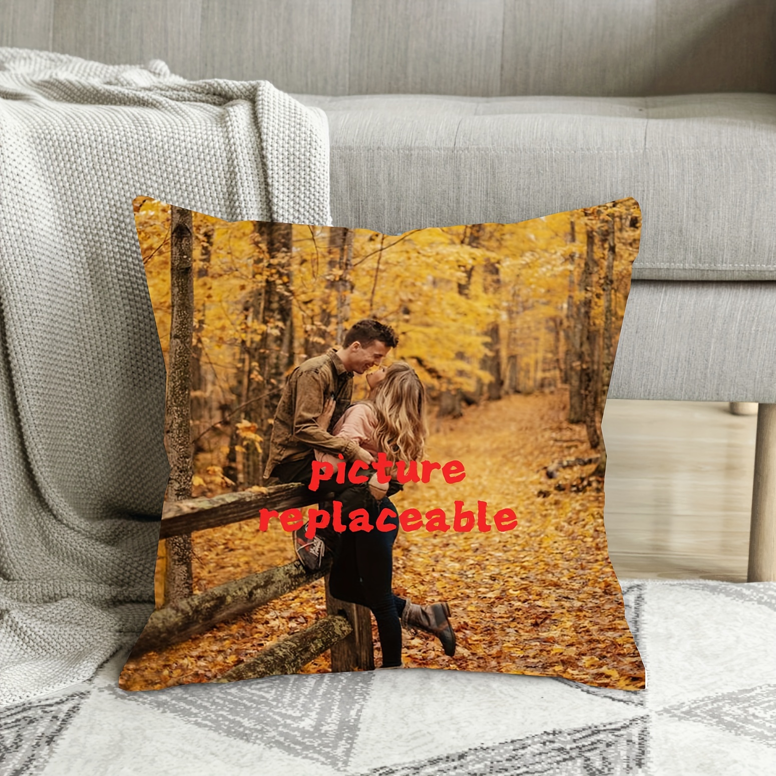 

1pc, Custom Short Plush Single Side Print 18x18 Inch, Customized Couple Pillows As Gifts For Your Loved Ones, (cushion Is Not Included)