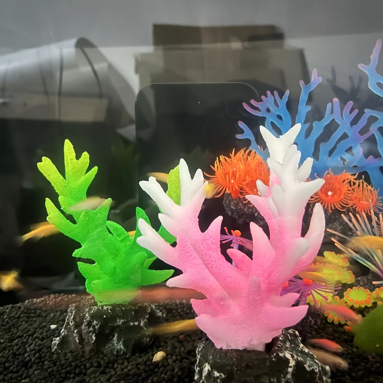 3pc Simulado Coral Pequenas Decorações De Aquário Mini Paisagismo
