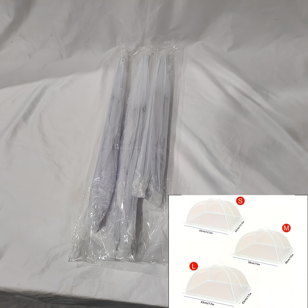 Image of 3pcs Mesh Food Tent Covers - Durable Pop-up Umbrella Screen Tents For Outdoor Camping, Picnics, Parties, And Restaurant Kitchens, Protects Food From Insects, Tool