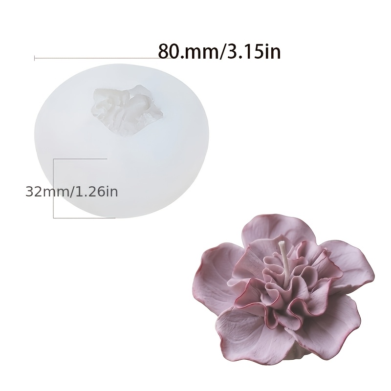 TEMU Stampo in silicone resina Rododendro Profumato Candela Stampo in silicone Decorazione Desktop Casa Regalo di Natale Compleanno Matrimonio