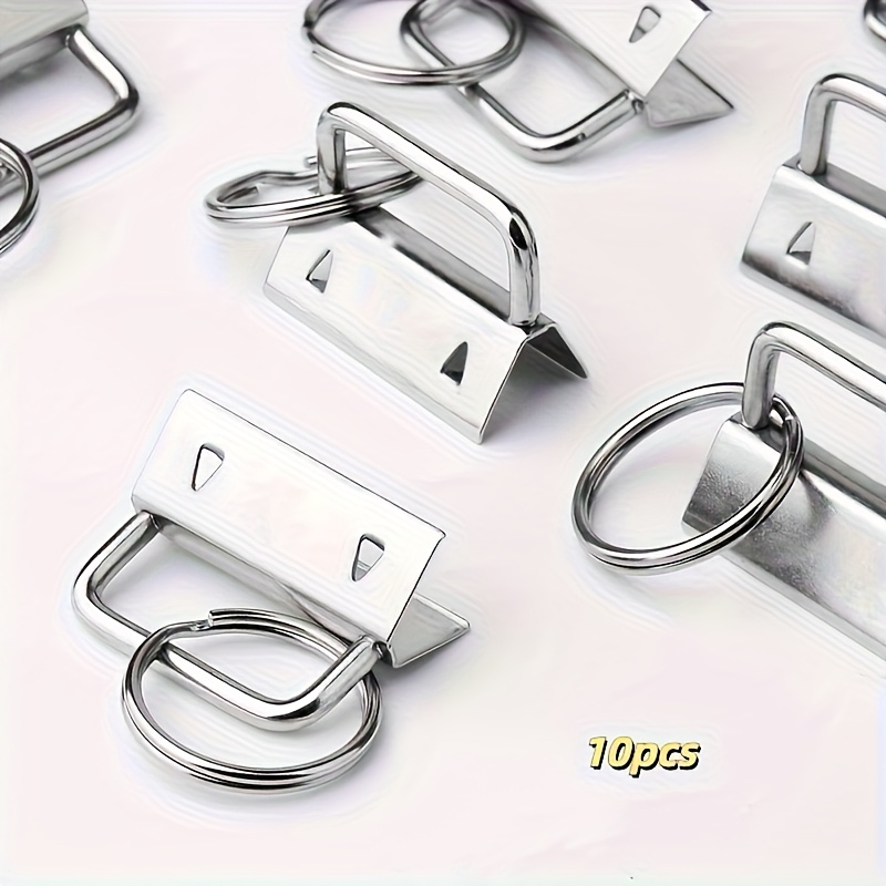 10pcs 25mm Bag Weaving Belt Tail Clip Diy Hardware Keychain Embroidery Pendant Metal Bag Accessories