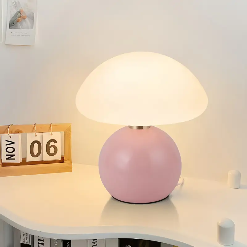 elegant usb powered ceramic mushroom table lamp with adjustable brightness touch control soft dimmable light for bedroom living room desk and home office decor usb lighting fixture living room lamp desk lamp sleek cylindrical shade durable plastic body Product details 1