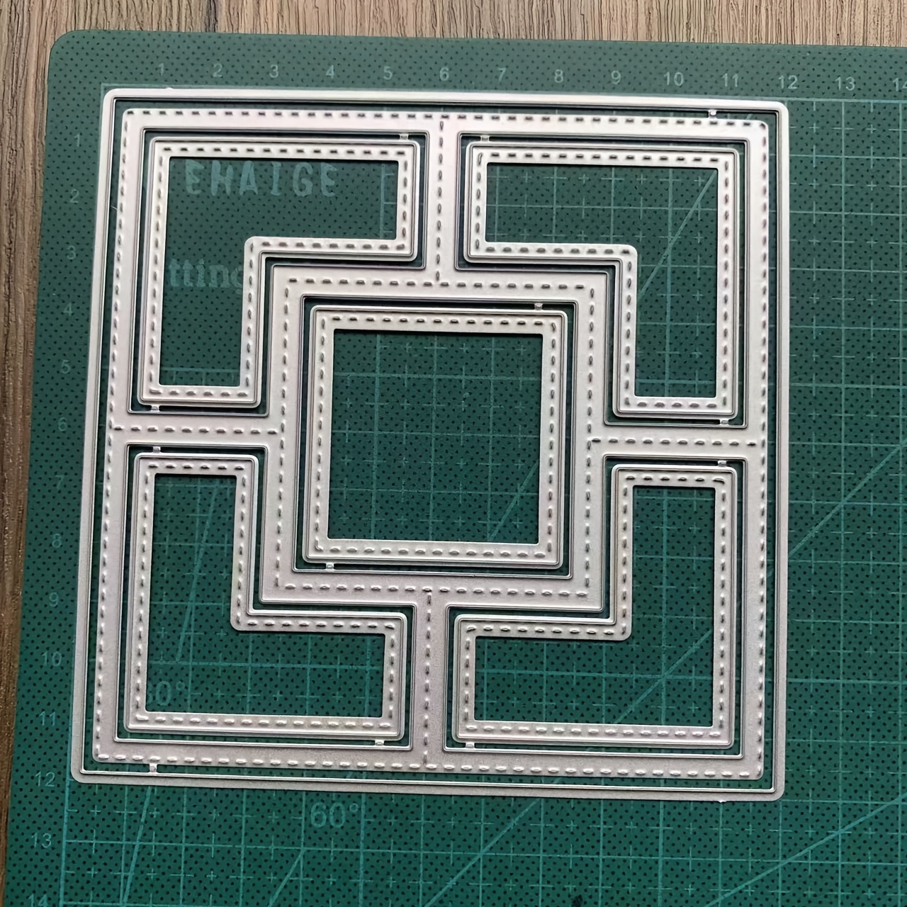 TEMU Geometric Square Metal Cutting Dies Handmade Paper Art Embossing Knife Dies Square Border Greeting Card Scrapbook Background Etching Dies