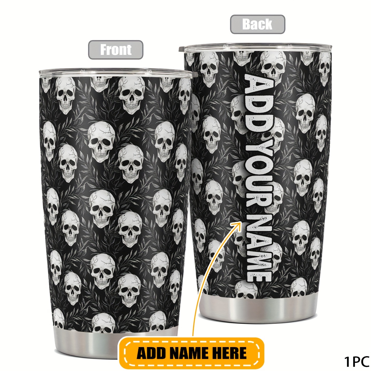 

Customizable 20oz - Halloween & More, Personalized Name Or Text, Metal Travel Mug With Lid, Ideal Gift For Men, Women, Teachers, Coworkers