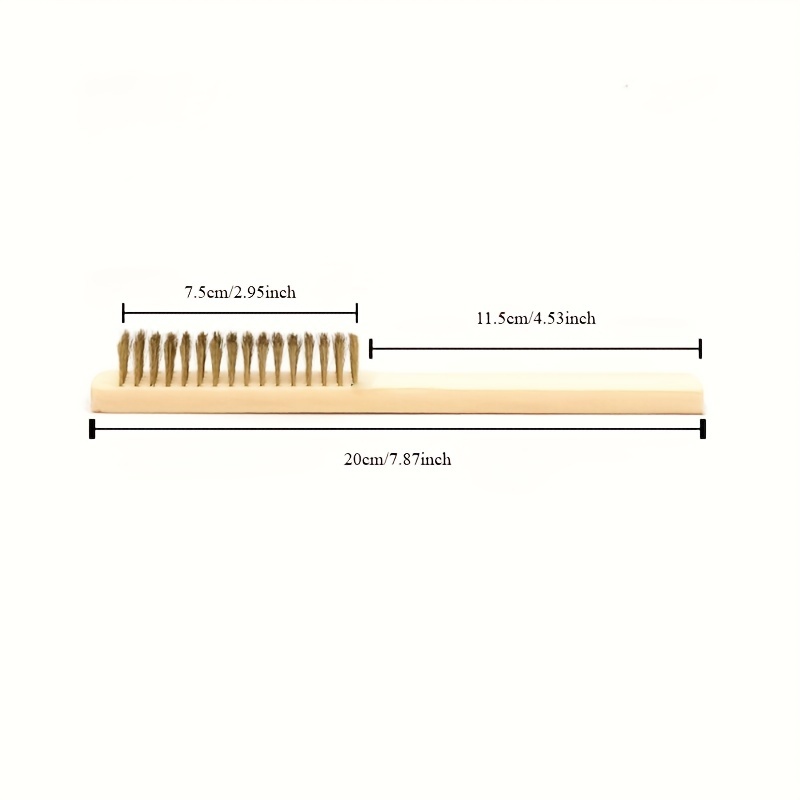 4pcs magical removable   stain brush with wooden handle     of brass wire   polishing grinding and cleaning tool for car care kitchen bathroom stains no power required Product details 2