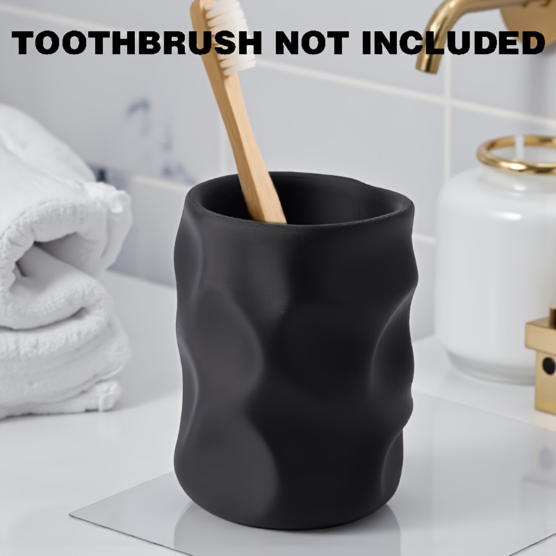 Image of Modern Asymmetric & Toothpaste Holder - Hygienic Bathroom With Durable Plastic, Space- Vertical/horizontal Placement Suitable For Sink Counter, Bathtub Shelf - Holds Brushes & Tubes