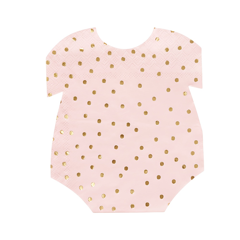 E-shop 16 Stück rosa Servietten mit Mädchen-Motiv, Gender Reveal Servietten mit goldenem Folien-Design für Babyparty, Einweg-Papiertücher für Jungen,